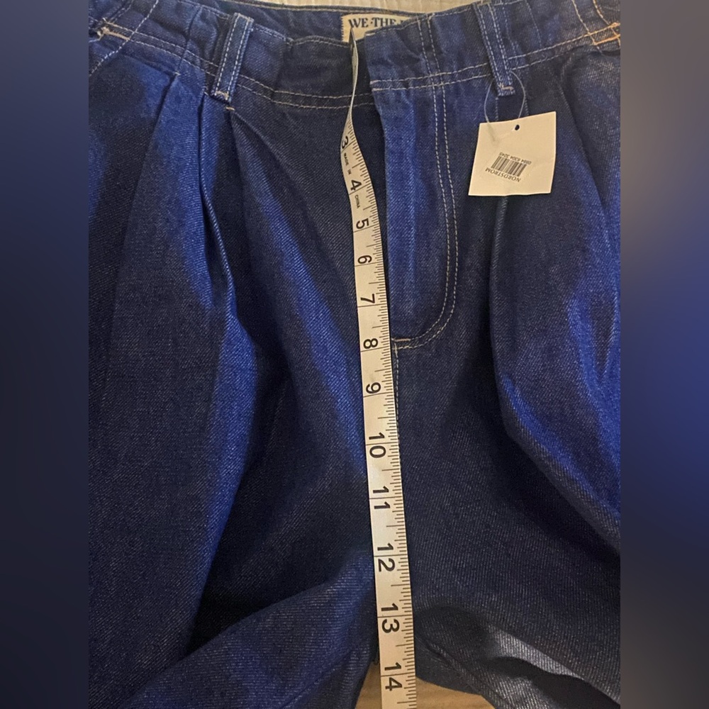 NWT Free People Equinox Blue Denim Wide Leg Trouser SZ 29 100% Cotton - Picture 10 of 11